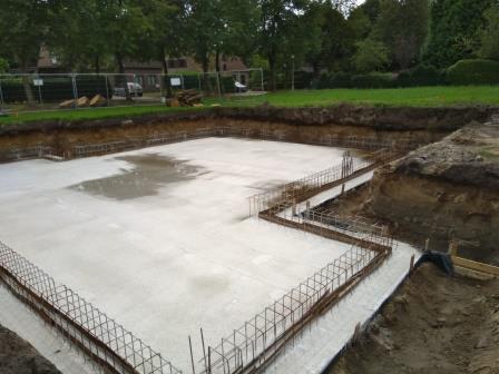 De vloerplaat is gestort
