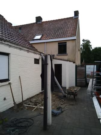 Afbraak bestaande veranda Afbraak bestaande veranda